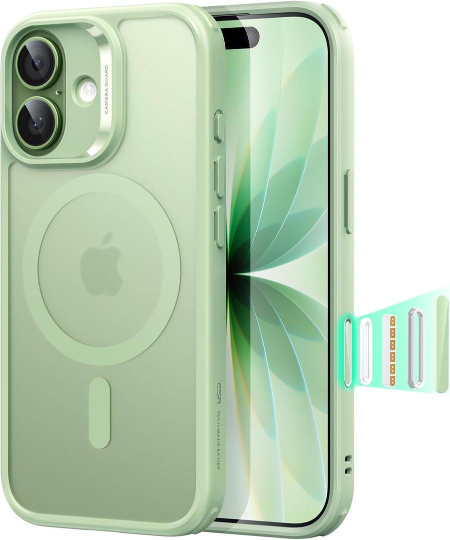 ESR for iPhone 17 Case, Camera Control, Compatible with MagSafe, Shockproof MilitaryGrade Protection, Magnetic Phone Case for iPhone 17, Classic Hybrid Case,Frosted Light Green