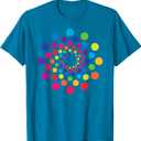 Polka Dot Spiral Dot Day Colorful Rainbow Dots Cute Art T-Shirt( M, Blue)