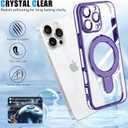 for iPhone 16 Pro Max Case,with Magnetic Invisible Ring Stand,Camera Lens Protecto,Transparent Electroplating Soft TPU Bumper Phone Case,Unisex Not Yellowing Slim Fit Case,Purple JUS25-15