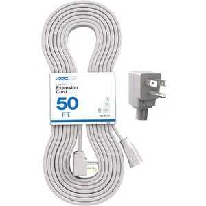 Appliance Extension Cord - 50ft Heavy Duty Gray Extension Wire for Air Conditioner, Refrigerator, & All Major Appliances - 14 Gauge High Voltage 3 Prong Flat-End Appliance Cord, for Indoor use