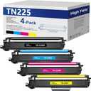TN225 Toner Cartridge 4 Pack - Replacement for Brother TN-225 Toner for MFC-9130CW, HL-3170CDW, MFC-9340CDW, HL-3140CW, MFC-9330CDW (1 Black, 1 Cyan, 1 Magenta, 1 Yellow)