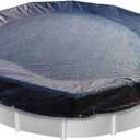 STARPYNG-Pool Cover,Above Ground Pool Solar Cover, Underground Pool Cover Protector with Drawstring Design, Easy to Install (Pool Size: 18FT, Cover Size: 21FT, Round, Navy/Black,Weave 7x7)