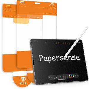OMOTON PAPERSENSE Paper Screen Protector for iPad Pro 12.9 Inch, 6/5/4/3th (2022/2021/2020/2018), Matte Glass with Easy Install Dust-free Tray, Apple Pencil Support, Paper-feel, Anti-Glare, 2 Pack