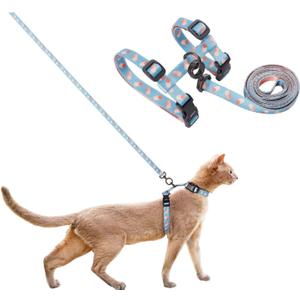 pidan Cat Harness & Leash Set, Cats Escape Proof Adjustable Kitten Harness for Large Small Cats (Blue)
