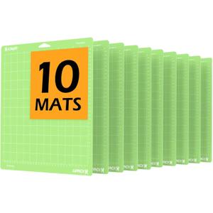 Xinart Cutting Mats for Cricut Maker 3/Maker/Explore 3/Air 2(12x12 Inch, 10 Mats) Standard Adhesive Sticky Green Quilting Replacement Cutting Mats Compatible with Cricut