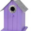 WoodLink Corrugated Metal Colorful Wren/Chickadee Bird house, Purple