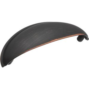 Amerock | Cabinet Cup Pull | Oil Rubbed Bronze | 3 inch (76 mm) Center-to-Center | Ravino | Drawer Pull | Drawer Handle | Cabinet Hardware (Pack of 1)