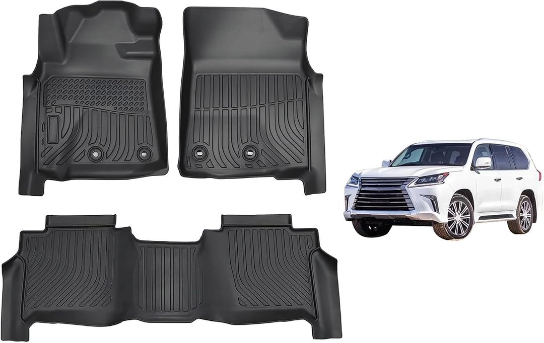 GXARTS Floor Mats Compatible with Lexus LX570 2008-2021 8-Seat