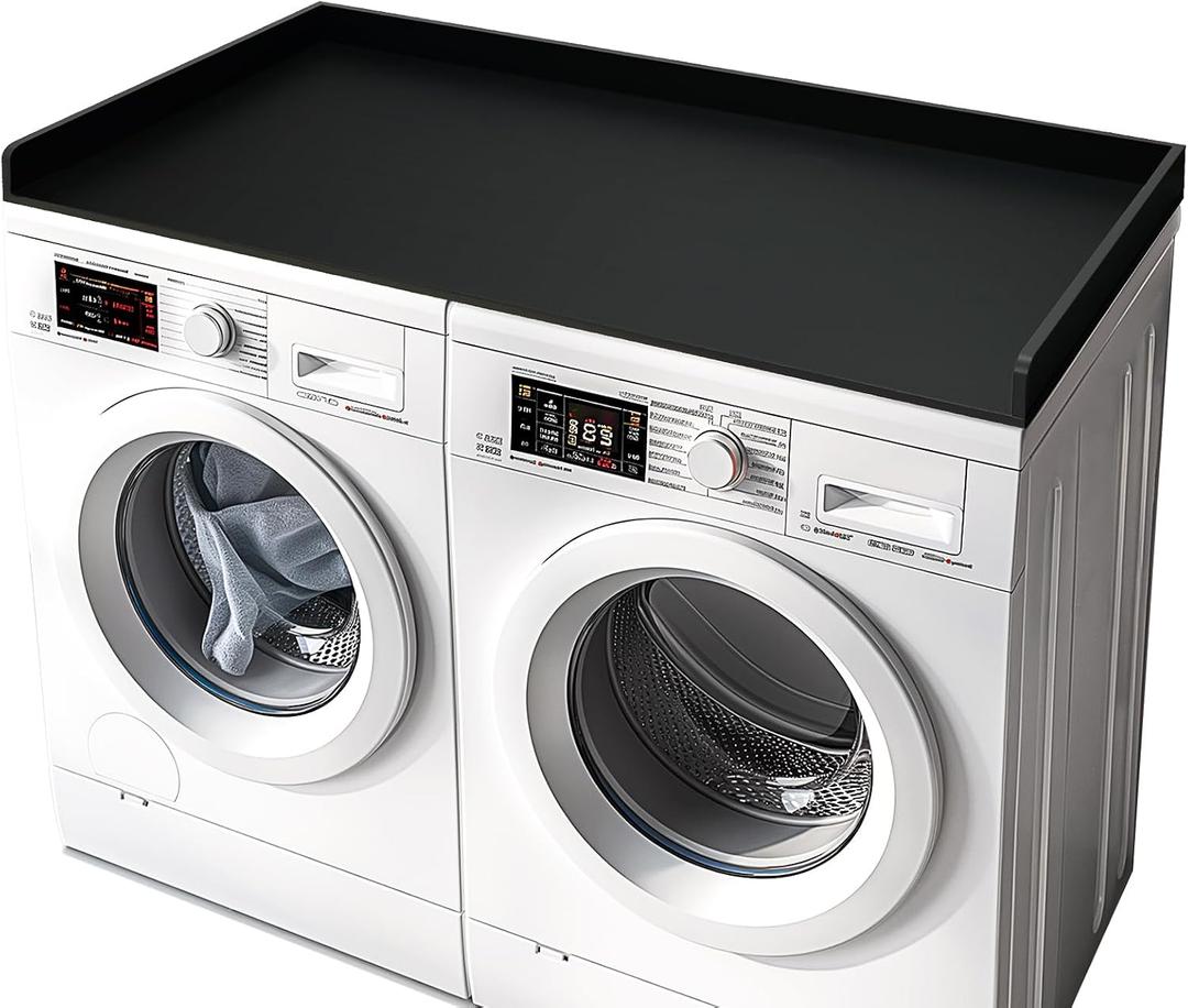 Gashell Washer Dryer Countertop, 27.5" x 54" Bamboo Washer and Dryer Countertop for Laundry Room Organization(Black)