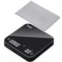 Tuni S1-BP Mini Coffee Scale with Timer, Rechargeable Digital Espresso Scale with Auto Timing, 0.1g/2kg Accurate Scale for Espresso and Pour-Over Coffee (Black+Silicone Pad)