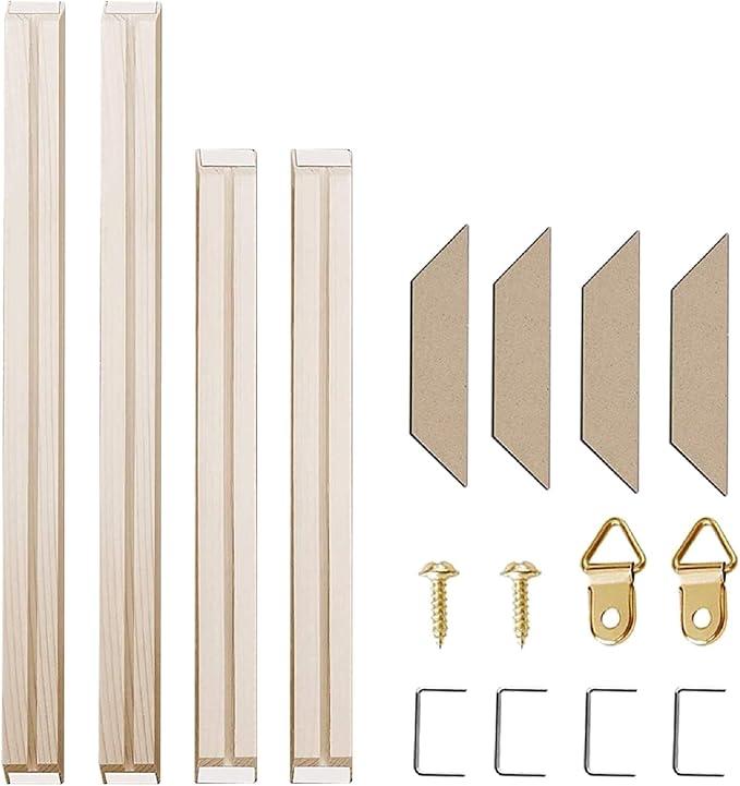 Texas Art DIY Wood Stretcher Bars for Canvas, Solid Wood Frame Kit, Easy to Assemble, Gallery Wrap for Oil Painting, Wall Posters, Customized Wooden Frame Kit for Diamond Painting, White, 20x30 Inch