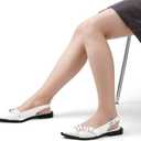 Greatonu Women's Slingback Flats for Women Ballerina Shoes Studs Buckle Flat Shoes Cross Strap Closed Toe Sandals Pointed Toe Ballet Flats Casual Party Dressy Shoes (8)