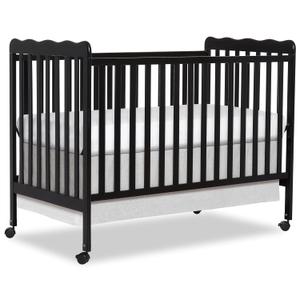 Dream On Me Carson Classic 3-in-1 Convertible Full-Size Baby Crib in Black, GreenGuard Gold & BSA, 4 Mattress Heights, Converts to Day & Toddler Bed, Locking Wheels, Classic Nursery Design