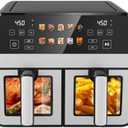 12QT Dual Basket Air Fryer, 12-in-1 Digital Air Fryer Oven with Visible Windows, 6QT x 2 Drawers, One-Touch LED Panel, Sync Finish, Dehydrate, Defrost, Roast, Bake, Reheat, Dishwasher Safe