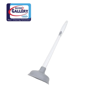 uxcell Plastic Handle Rubber Suction Cup Toilet Plunger Cleaning Tool Gray