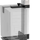 Under Desk PC Mount - No Drilling 50lb Capacity, Computer Holder Under Table, Adjustable Height and Width, Clamp-on Leg PC Holder for Standing Desk(Fits 65mm45mm Legs only), with Non-Slip Pads, Black