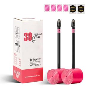 Ridenow 2-Pack Bike Inner Tube for 700/18C-28C, 700/18C-32C,700/28C-38C with 45/65/85 mm Metal &TPU Presta Valves for Road Bikes, Super Light Puncture Resistant (Include Patch Repair Kits)