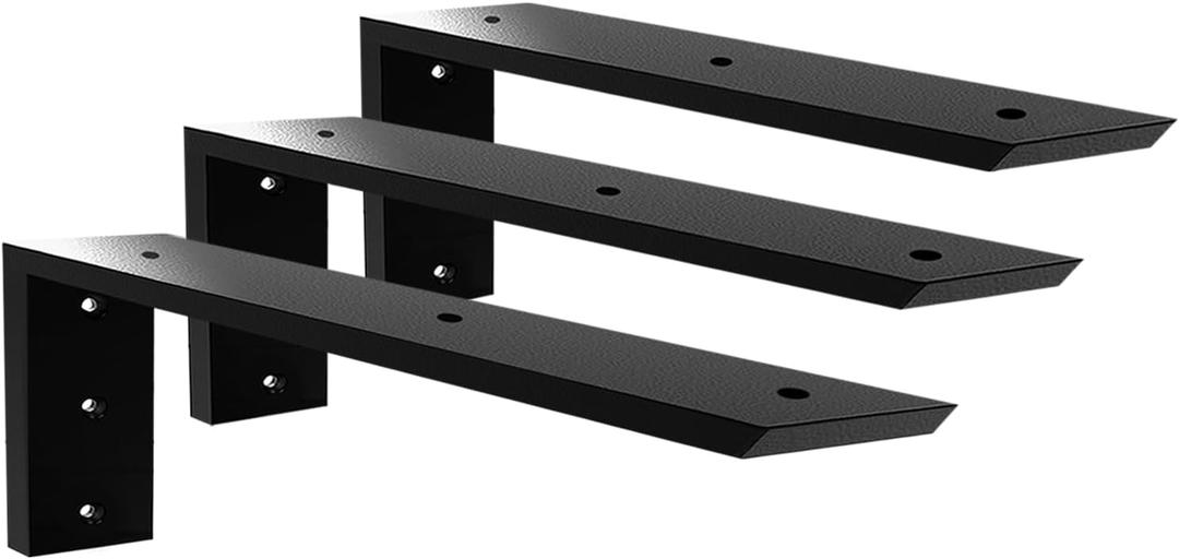 Countertop Support Bracket 16 Inch 3 Pack Countertop Bracket for Granite 3/8" Thick 16"x6"x2.5" Heavy Duty L Brackets Shelf Brackets Metal Corbels for Quartz/Granite/Wood/Concret/ Laminate Countertops