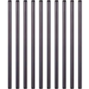 1 x 30 Black Malleable Steel Nipples Fitting, 1 Inches Threaded Pipe Nipples, DIY Steampunk Industrial Vintage Style, 10 Pack.