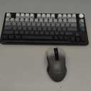 RedThunder K75 Wireless Membrane Keyboard & Mouse Combo,75% Side-Engraved Keycaps,Optical Gaming Mouse with 4800DPI,3 Modes(BT/2.4G/Wired),Dual System,RGB Backlit,Rechargeable Battery,Gradient Gray
