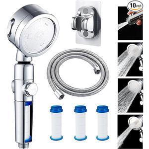 ZEMINIOR RV Shower Head with Hose, High Pressure Water Saving Shower Head Replacement, Handheld Shower Head for Camper, Travel Trailer, Motorhome - 3 Spray Modes for, 79" Hose, On Off Switch, Sliver