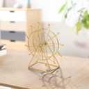 Cabilock Ferris Wheel Ornament Metal Desktop Sculpture Gold Home Decor for Living Room Office Bookshelf Entryway Decoration 9.06X8.66X3.54 Inches