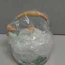 LONFFERY Tea Kettle for Stove Top, 2.5 Quart Whistling Tea Kettle, with Food Grade Stainless Steel and Wood Pattern Folding Handle, Turquoise