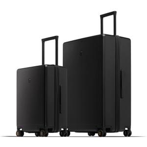 LEVEL8 Elegance Matte Luggage Set, 20 Inch Carry-on Luggage, 28 Large Suitcase Lightweight Hardside Suitcases with Wheels,Tsa Lock,2-Piece Set(20/28), Black