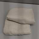 BGment 54 Inch Length Natural Linen Curtains for Short Window - Rod Pocket Semi Sheer Beige Drapes Light Filtering for Living Room Bedroom Textured Rustic Decorative, 2 Panels, Each Panel 42 Inch Wide