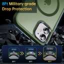 Ultra Strong Magnetic for iPhone 11 Case, Military Grade Drop Protection, Compatible with MagSafe, Shockproof Anti-Scratch Translucent Matte Slim Fit Stylish Phone Protective Cover 6.1",Midnight Green