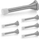 Ravinte Door Stoppers, 6 Pack Spring Door Stops with Rubber Bumper, Satin Nickel Door Stoppers for Bottom of Door