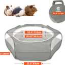 VavoPaw Small Animals Playpen, Waterproof Breathable Indoor Pet Cage Tent with Zipper Cover, Portable Outdoor Exercise Yard Fence for Kitten Hamster Bunny Squirrel Guinea Pig Hedgehog, Gray