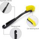 11 Inch Car Wash Brush with Long Handle,2 Pcs Wheel Brush with Black and Yellow Brush Wire,Car Detailing Brush Wheel Cleaner Brush Detailing Brush for Cars