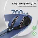 TECKNET Wireless Mouse (BT5.0/3.0 & 2.4G) Rechargeable 4800 DPI Silent USB A & Bluetooth Mouse 6 Buttons, Wide Compatibility - Blue