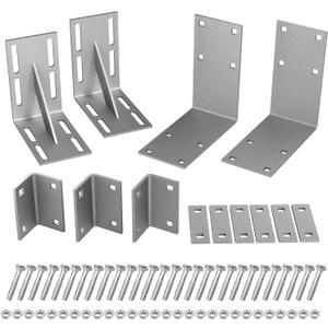 Heavy-Duty 90 Corner Dock Hardware Kit, Heavy Duty Boat Dock Steel Hardware Kits, Galvanized, Floating Dock Backer Plate, Inside Corner, 1/2" Holess with Carriage Bolts, Thickness 6mm