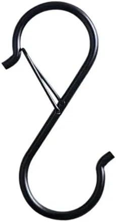 S Hooks for Hanging 50pcs Metal S Shaped Hanger Hanging Heavy Duty Hooks Clasp Home Bathroom Storage for Kitchen, Work Shop, Bathroom, Garden(Black)