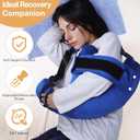 Shoulder Pillow Rotator Cuff Pillow for Post Surgery - Arm Sling Pillow for Side Sleepers, Shoulder Pain Relief & Immobilizer for Frozen Shoulder, Neck Support Cushion with Strap (Blue)