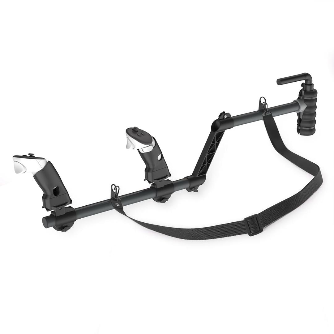 ALIXUEQIN VR Gun Stock for Meta Quest 2, Compatible with VR Meta Quest 3/Quest 3S, Magnetic Gunstock Rifle Adapter with Shoulder Strap