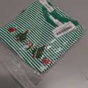 ZAXARRA Baby Christmas Sweatshirt Romper Striped Waffle Knit Jumpsuit Christmas Tree Embroidery Cute Boy Girl Holiday Outfit (Green)