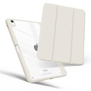 MYGROO for iPad Air 11 inch M3/2(2025/2024),iPad Air 5th Generation case 2022 with Pencil Holder, Air 4th Gen case,Slim Smart Cover with Clear Shell for iPad Air6th Case,Creamy White