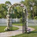 Metal Garden Arch, Heavy Duty Garden Trellis for Climbing Plants, with Enlarged Base for Stability, Ideal for Wedding Arches & Party Decorations, 55" W x 87" H