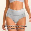 Annenmy Women's High Waist Cotton Underwear Full Coverage Briefs Stretch Soft Comfy Ladies Panties Postpartum Briefs 5 Pack 3XL Multicolor
