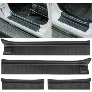JOYTUTUS Door Sill Guards Compatible with Wrangler JL JLU 4 Doors 2018-2026, Door Sill Protectors Full Coverage for Door Sill Accessories, Entry Scuff Plate Cover (4Pcs Set)