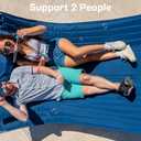 SUPERJARE Curved-Bar Hammock with Stand, 2 Person Heavy Duty Hammock Frame, Detachable Pillow & Portable Carrying Bag, Perfect for Outdoor & Indoor, Navy Blue