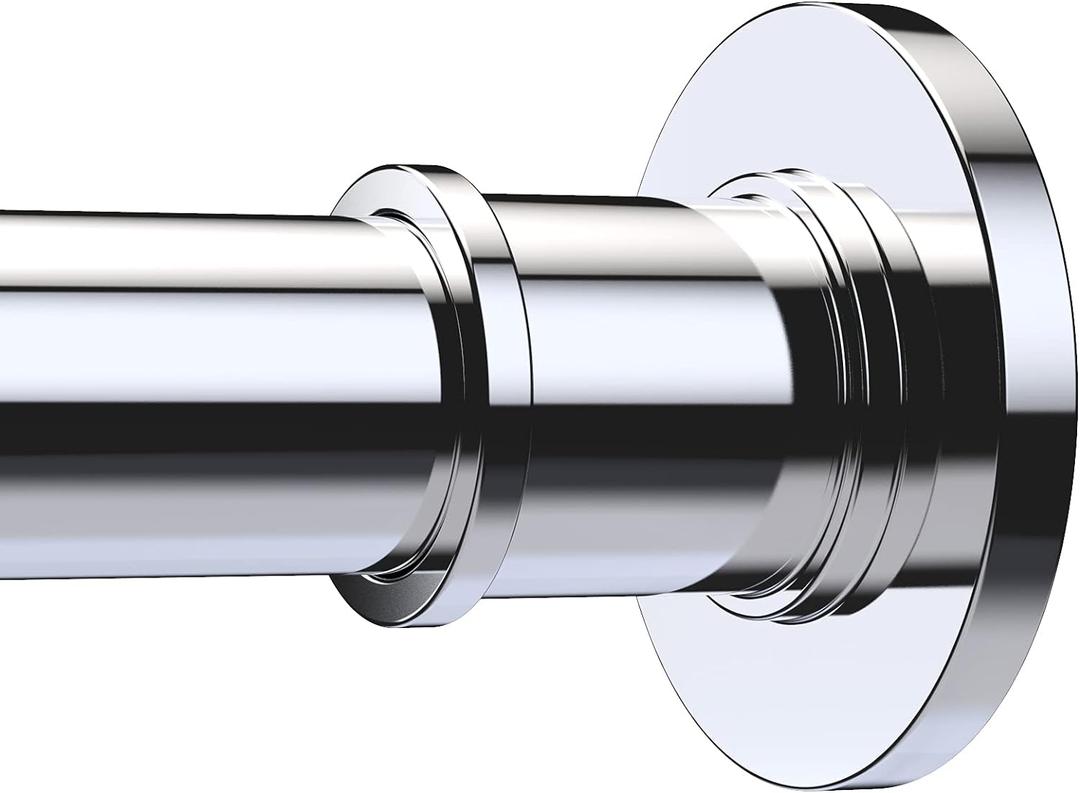 BRIOFOX Industrial Shower Curtain Rod - Rustproof Non-Slip 43-72 Inch 304 Stainless Steel Tension Curtain Rod for Window or Bathroom, Chrome
