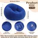 Realspring Inflatable Bean Bag Chairs Outdoor Blow up Camping Chairs Inflatable Lazy Sofa Folding Portable Bean Bag Loungers Couch for Movie Night(Dark Blue,12 Pcs)