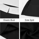 Imily Bela Womens Strapless Tube Tops 2025 Trendy Sexy Backless Going Out Bandeau Top Side Split Summer Color Block Outfits (Black, S)