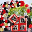 DAZONGE Graduation Decorations 2026, Set of 4 Red Grad Balloon Boxes with 139pcs Balloon Arch Garland Kit & 4 Light Strings - So Proud of You 2026 Graduation Decorations for Any Grades