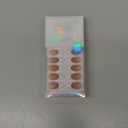 BTArtbox French Tip Press On Nails - Medium Press On Nails Almond, Natural Fake Nail with Nail Glue, Brown Glue On Nails in 16 Sizes - 32 Fake Nails Kit, Capable