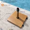 45lbs Patio Umbrella Base with Wheels, Heavy Duty Fringe Umbrella Stand Pre-Filled Concrete, No Sand/Water Needed, Fits 6-12ft Umbrella, Wind-Resistant for Deck, Poolside, Balcony